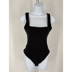 Abercrombie & Fitch Soft A&F Collection Black Square Neck Bodysuit